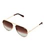 Color:Gold/Brown Fade - Image 1 - Unisex High Key 55mm Polarized Aviator Sunglasses
