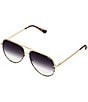 QUAY Unisex High Key 55mm Tortoise Aviator Polarized Sunglasses, Color:Gold Tortoise Fade - Image 1