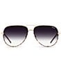 QUAY Unisex High Key 55mm Tortoise Aviator Polarized Sunglasses, Color:Gold Tortoise Fade - Image 2