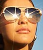 Color:Gold/Black Rose - Image 4 - Unisex High Key Bling 55mm Aviator Sunglasses