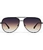 QUAY Unisex High Key Extra Large 56mm Gradient Aviator Sunglasses, Color:Black/Dusk Poppy - Image 2