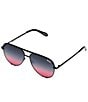 Color:Black/Pink - Image 1 - Unisex High Key Large 51mm Polarized Aviator Sunglasses