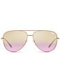 Color:Rose Gold Lavender - Image 2 - Unisex High Key Large 53mm Aviator Sunglasses