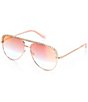 Color:Rose Gold/Copper Fade - Image 1 - Unisex High Key Mini Bling 51mm Aviator Sunglasses
