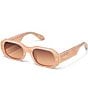 Color:Apricot Tortoise/Brown - Image 1 - Unisex Hyped Up 38mm Apricot Tortoise Square Sunglasses