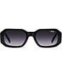 Color:Black/Smoke - Image 2 - Unisex Hyped Up 44mm Geometric Sunglasses