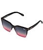 Color:Black/Pink - Image 1 - Unisex Level Up 51mm Polarized Square Sunglasses
