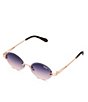 Color:Rose/Navy Pink - Image 1 - Unisex Literally Obsessed 41mm Round Sunglasses