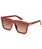 Color:Paprika Brown/Fawn - Image 1 - Unisex Name Drop 48mm Square Sunglasses