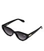 Color:Black/Smoke - Image 1 - Unisex Narrow Down Polarized 37mm Cat Eye Sunglasses