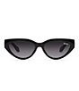 Color:Black/Smoke - Image 2 - Unisex Narrow Down Polarized 37mm Cat Eye Sunglasses
