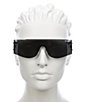 Color:Black/Black - Image 2 - Unisex New Wave 45mm Shield Polarized Sunglasses