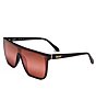 Color:Black/Brown Pink - Image 1 - Unisex Nightfall 49mm Polarized Square Sunglasses