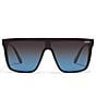 Color:Black/Black Blue Polarized - Image 2 - Unisex Nightfall Extra Large 52mm Shield Polarized Sunglasses