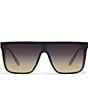 Color:Matte Black/Black Gold - Image 2 - Unisex Nightfall Medium 49mm Shield Sunglasses