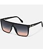 Color:Black/Black Coral - Image 1 - Unisex Nightfall Medium 49mm Shield Sunglasses