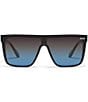 Color:Black/Black Blue Polarized - Image 2 - Unisex Nightfall Medium 49mm Shield Polarized Sunglasses