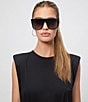 Color:Black/Smoke - Image 3 - Unisex Nightfall Oversized 52mm Polarized Shield Sunglasses