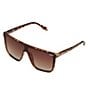 Color:Tortoise/Brown - Image 1 - Unisex Nightfall Oversized 52mm Polarized Shield Sunglasses