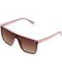 Color:Blush/Brown Gradient - Image 1 - Unisex Nightfall Oversized 52mm Polarized Shield Sunglasses