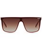 Color:Blush/Brown Gradient - Image 2 - Unisex Nightfall Oversized 52mm Polarized Shield Sunglasses