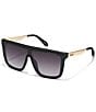 Color:Black/Smoke - Image 1 - Unisex Nightfall Remixed Bling 49mm Shield Sunglasses