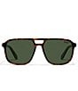 Color:Dark Tortoise/Green - Image 2 - Unisex On The Fly Large 48mm Aviator Polarized Sunglasses