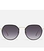 Color:Black Gold/Smoke - Image 2 - Unisex Rooftop 50mm Round Sunglasses