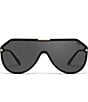 Color:Black/Black - Image 2 - Unisex Show Biz 60mm Shield Sunglasses