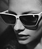 Color:Bone/Smoke - Image 5 - Women's Bad Habit 39mm Cat Eye Sunglasses