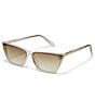 QUAY Women's Bad Habit 39mm Cat Eye Sunglasses, Color:Clear/Sepia - Image 1