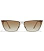 QUAY Women's Bad Habit 39mm Cat Eye Sunglasses, Color:Clear/Sepia - Image 2