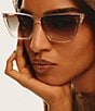 QUAY Women's Bad Habit 39mm Cat Eye Sunglasses, Color:Clear/Sepia - Image 3