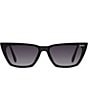 QUAY Women's Bad Habit 39mm Cat Eye Sunglasses, Color:Black/Smoke - Image 2