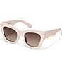 Color:Champagne/Brown - Image 1 - Women's By The Way 46mm Square Sunglasses