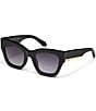 Color:Black/Smoke - Image 1 - Women's By The Way 46mm Square Sunglasses