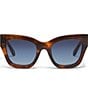 Color:Brown Tortoise/Blue - Image 2 - Women's By The Way 46mm Square Tortoise Sunglasses