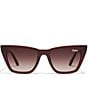 Color:Chocolate/Dark Chocolate - Image 2 - Women's Call the Shots 48mm Cat Eye Sunglasses