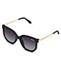 Color:Black Smoke - Image 1 - Women's Coffee Run 53mm Round Cat Eye Sunglasses