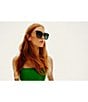 Color:Emerald/Emerald - Image 3 - Women's Coffee Run Extra Large 53mm Cat Eye Sunglasses