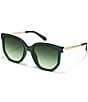 Color:Emerald/Emerald - Image 1 - Women's Coffee Run Extra Large 53mm Cat Eye Sunglasses