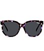 Color:Purple Tortoise - Image 2 - Women's Coffee Run Large 51mm Cat Eye Polarized Sunglasses