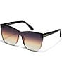QUAY Women's Come Thru 57mm Cat Eye Sunglasses, Color:Black/Dusk Poppy - Image 1