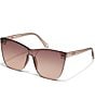 QUAY Women's Come Thru 57mm Cat Eye Sunglasses, Color:Doe/Brown Fawn - Image 1