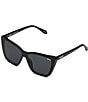 Color:Black/Black - Image 1 - Women's Confidential Cat Eye Polarized Sunglasses