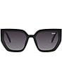 Color:Black/Smoke - Image 2 - Women's Contoured 45mm Polarized Cat Eye Sunglasses