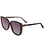 Color:Tortoise Smoke - Image 1 - Women's Ever After Large 54mm Square Polarized Sunglasses