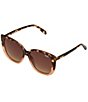 Color:Tortoise Fade/Brown - Image 1 - Women's Ever After Large 54mm Square Polarized Sunglasses