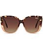 Color:Tortoise Fade/Brown - Image 2 - Women's Ever After Large 54mm Square Polarized Sunglasses
