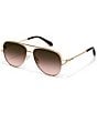 QUAY Women's High Key Twist 51mm Aviator Sunglasses, Color:Gold/Brown Rose - Image 1